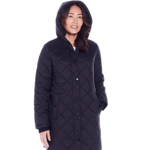 NWT WEATHERPROOF Womens Soft Quilted Puffer Jacket Black Size M $140 II415 - Picture 3 of 4